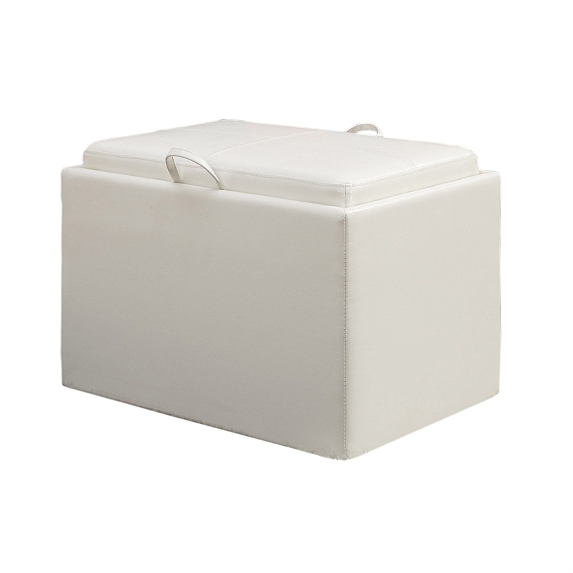 Convenience Concepts Designs4Comfort Accent Storage Ottoman with Reversible Tray, Ivory Faux Leather - image 4 of 5