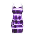 thumbnail image 5 of Women Dresses Plus Printed Sexy Sling Sleeveless Fashion Dresses Plus Size Fashion Dresses Purple Trendy Skirt Size XL, 5 of 6