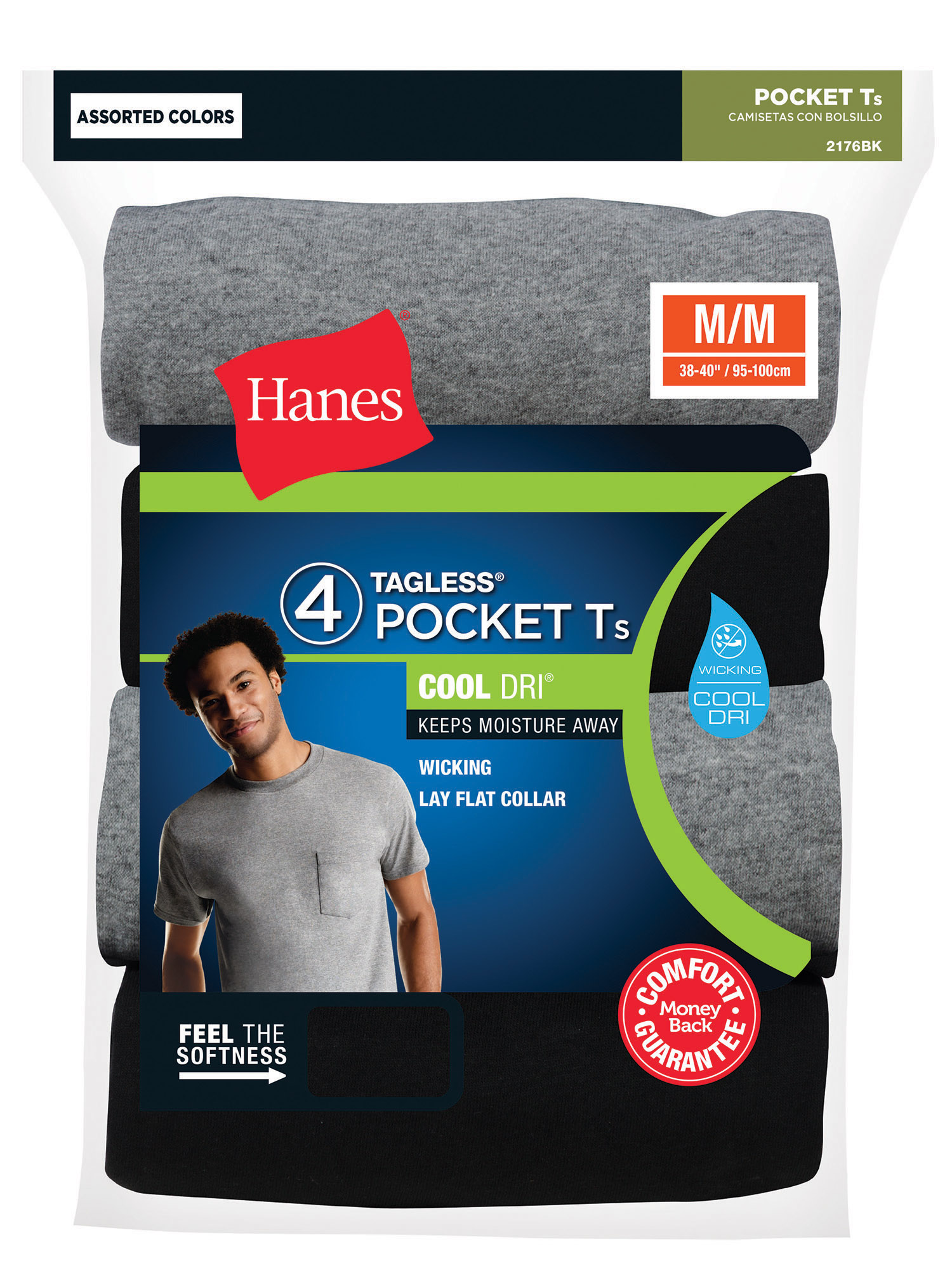 Hanes Big Men's Tagless 4 Pack Single-Pocket Undershirt, Assorted ...