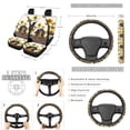thumbnail image 2 of Yuyamidu Dachshund Car Seat Covers Set 13 Pcs Steering Wheel Cover Car Seat Belt Cover Sunflowers Trash Can Rear View Mirror Cover Cup Coasters Keychain Lipstick Covers for SUV Sedan, 2 of 5