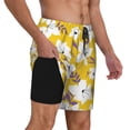 thumbnail image 3 of Haiem Lilies Flowers Mens Swim Trunks with Compression Liner 2 in 1 Swimming Shorts Stretch Swimwear Quick Dry,Board Shorts-3X-Large, 3 of 9