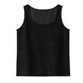 thumbnail image 4 of ClodeEU Women's Solid Color Crew Neck Denin Tank Top, Casual Sleeveless Jean Tops Black,Women's Plus L, 4 of 8