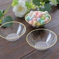 thumbnail image 1 of HLONK 10 Pack Glitter Gold Clear Hammered Plastic Charger Plates  Round Disposable Serving Plates With Gold Rim - 13”, 1 of 11