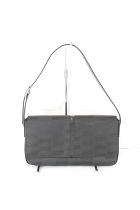 Pre-Owned BALENCIAGA Balenciaga BB Monogram Shoulder Bag Nylon Black Women's