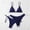 c01Blue, variant on Hduncf 3 Piece Swimsuits for Women Bikini Bathing Suits Cheeky Triangle Spaghetti Straps Top High Cut Thong Trendy Ladies Swimwear Black S
