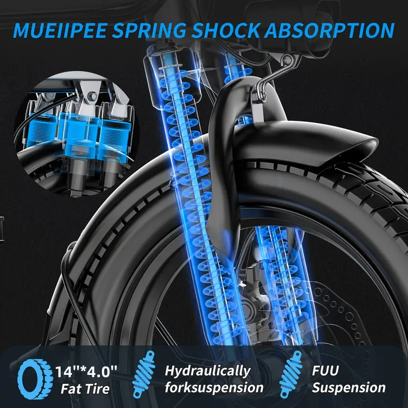 Electric Bike for Adults, E Bike with 48V/15Ah Removable Battery 14''4.0'' Fat Tire Folding Electric Bicycle with 400W Motor 20MPH/35Miles Mountain E Bike for Men Women, UL2849 Certified
