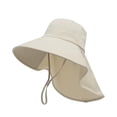 thumbnail image 2 of Sombrero de pescador de ala ancha para hombre y mujer con solapa para el cuello para acampar, caminar y hacer mochilerismo Beige, 2 of 9