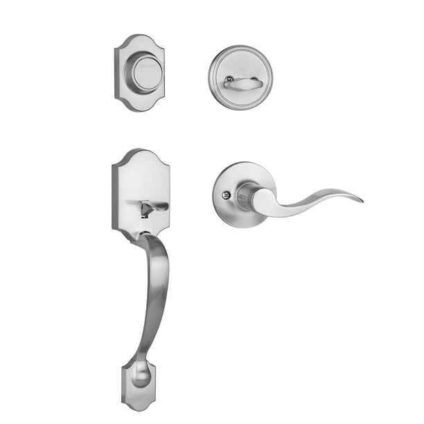 Dynasty Hardware Den-Her-405-15L Denver - Manija Para Puerta Delantera (Níquel Satinado Con Palanca Heritage)