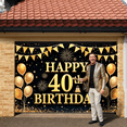 thumbnail image 6 of Golden Theme Happy 40th Birthday Banner Black Background 40th Birthday Display Glittery Design Balloon Decor Birthday Party Backdrop for 40th Birthday Party Adult Gathering Family Celebration, 6 of 8