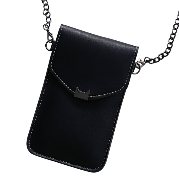Bolso bandolera Mujer Bolso bandolera Cadena de piel sintética Pantalla táctil Bolsa de almacenamiento para teléfono, Negro Noticed AP000967-03