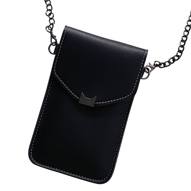 Bolso bandolera Mujer Bolso bandolera Cadena de piel sintética Pantalla táctil Bolsa de almacenamiento para teléfono, Negro Advancent AP000967-03