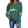 thumbnail image 3 of TaTaai Ladies Long Sleeve St Patricks Day Graphic Sweatshirt Crewneck Casual Pullover Fleece Lined Loose Fit Holiday Wear Gift, 3 of 7