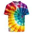 thumbnail image 4 of Dagegui Men's Golf T-Shirts Colorful Tie Dye Print Short Sleeve Pullover Tops Trendy 1/4 Zipper Turndown Shirts Summer Lightweight Sport Tees 2025 Clearance Sale Yellow,XL, 4 of 4