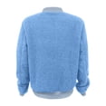 thumbnail image 5 of Women's Fashion Warm Shearling Zip Up Solid Jacket Sky Blue M, 5 of 7