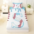 thumbnail image 3 of Manfei Personalized Initial S Twin Sheet Sets 3pcs,Baseball Sport Bedding, 3 of 5