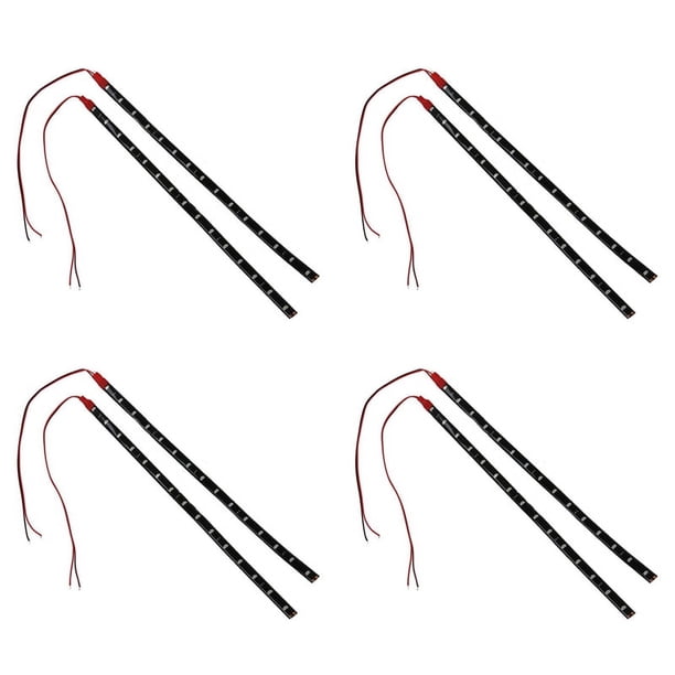 8X Tira 15 LED Impermeable 30CM Rojo 12V Motocicleta Coche Casa