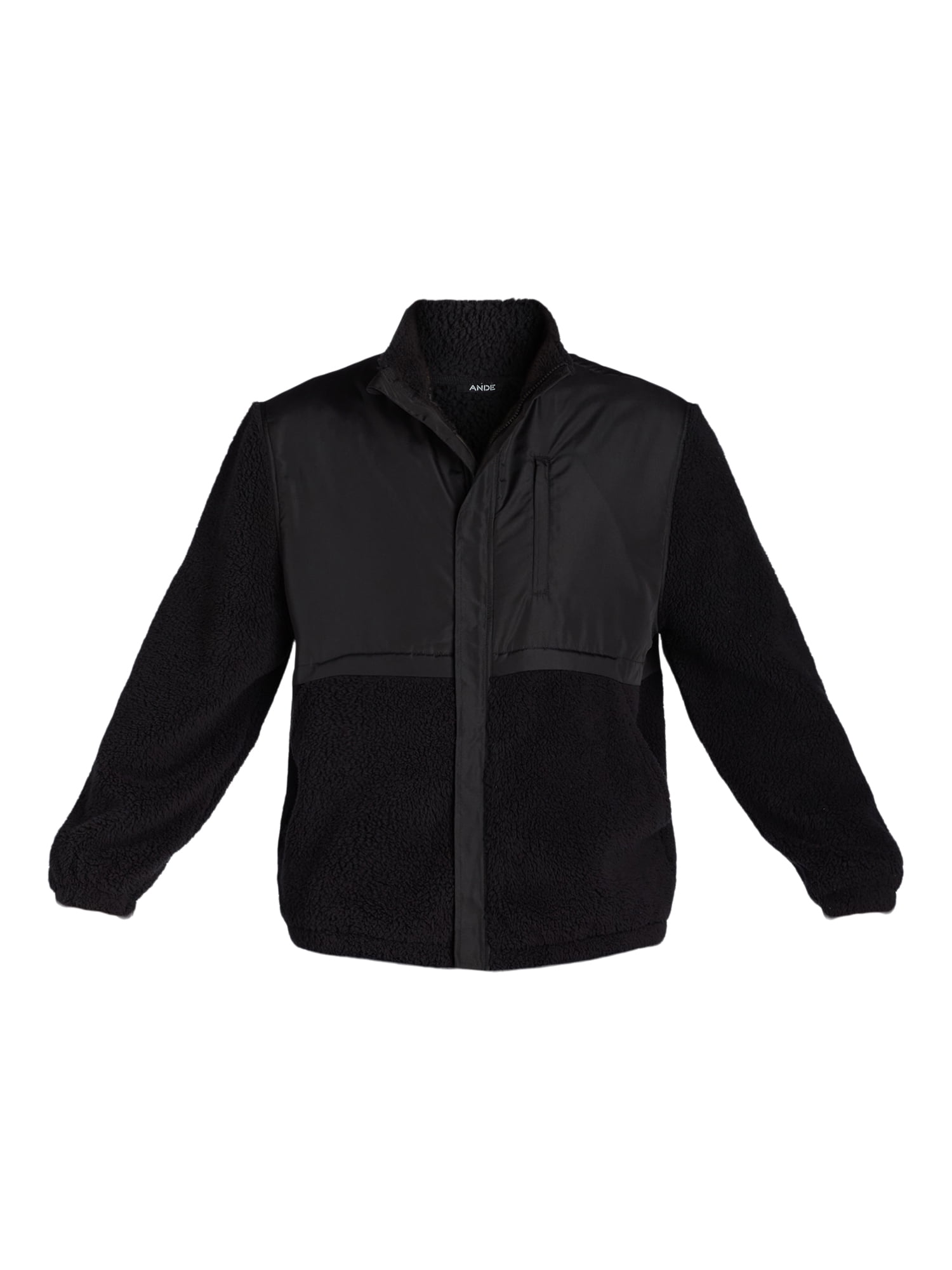 ANDE Men's High Pile Fleece and Nylon Zip Jacket, Sizes S-3X