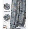 thumbnail image 3 of Blue Seaports Blackout Curtains for Bedroom Living Room Darkening Curtains 90 Inch Vintage Ocean Anchor Shark Farmhouse Wood Black Out Window Curtain Privacy Window Treatment Grommet Drapes 52"x90"x2, 3 of 9