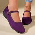 thumbnail image 6 of Miluxas Women's Mary Jane Flats Comfortable Dressy Ballet Flats Casual Round Toe Slip On office Work Woman Shoes Purple 9.5(43), 6 of 9