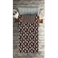 thumbnail image 2 of Ambesonne Colorful Quilted Coverlet 2 Pcs, Sugar Skulls Flowers, Twin Size, Multicolor, 2 of 2