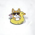 thumbnail image 5 of Corgi Yellow Ducky Lifebuoy Kawaii Enamel Pin, 5 of 6