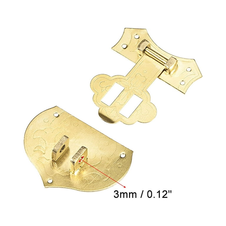 Unique Bargains Wood Case Box Hasp 40mm x 43mm Closure Brass