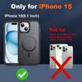 thumbnail image 2 of Magnetic for iPhone 15 Case with 2 Glass Screen Protectors, Compatible with Magsafe, Military-Grade Protection, Hard Protective Cover Shockproof Phone Case for iPhone 15, 6.1 inch, Black, 2 of 14
