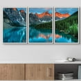 thumbnail image 2 of wall26 Framed Canvass Print Wall Art Set Red Glow Mountains &amp; Forest Lake Nature Wilderness Photography Realism Rustic Scenic Relax/Calm Colorful for Living Room, Bedroom, Office - 16"x24&qu, 2 of 5
