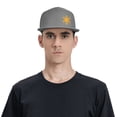 thumbnail image 4 of ZICANCN Abstract Sun Star Weather Baseball Caps, Trucker Hats for Men And Women, Adjustable Breathable Flat Caps, Gray, 4 of 6