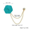 thumbnail image 2 of Uxcell Bridegroom Brooches Rose Flower, Cloth Lapel Pin Handmade with Fashion Gold Chain, Malachite Blue 1 Pcs, 2 of 6