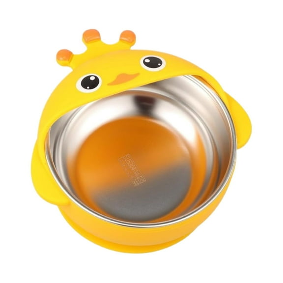 SR Baby Bowls With Suction 300ml Stainless Kids Bowls With Silicone Cute Toddler Suction Bowls Removable Food Feeding Bowls For Babies Toddlers Boys Girls