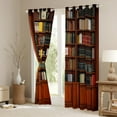 thumbnail image 4 of jejeloiu Retro Library Bookcase Black Out Curtains,Vintage Books Curtains Pack of 2 (42x63 Each),Brown Bookshelf Bedroom Curtains For Men Women,Breathable Home Decor, 4 of 6