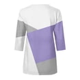 thumbnail image 5 of Olyvenn Women’s Spring Long Sleeve T-shirts Crewneck Half Zip Pullover Casual Loose Color Block Patchwork Tops Purple XL, 5 of 5