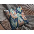 thumbnail image 3 of Tropics Indoor/Outdoor Fabric Pillow in Orange on Dark Blue 18x18, 3 of 4