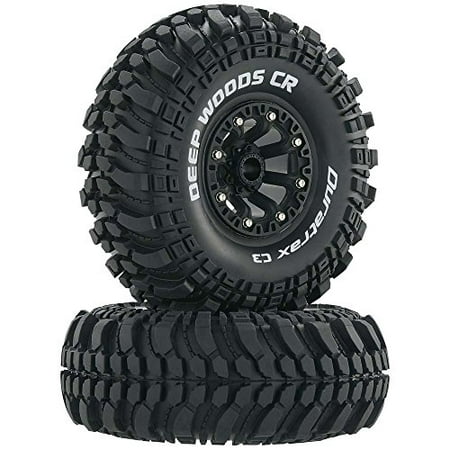Duratrax Deep Woods 2.2 Inch RC Rock Crawler Tires with Foam Inserts, C3 Super Soft Compound, High Traction, Mounted on Black Wheels, (Set of
