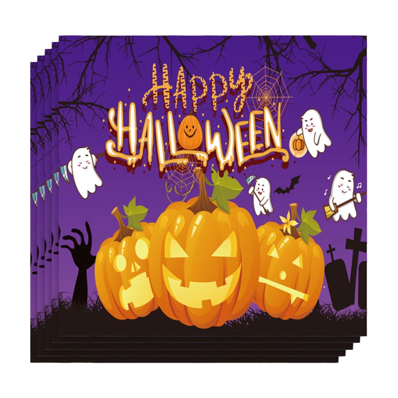 Diceymbol Halloween Christmas Party Party Purple Pumpkin Disposable Paper Towel Quickly Clean and Remove Oily Surface Stains Paper Towel