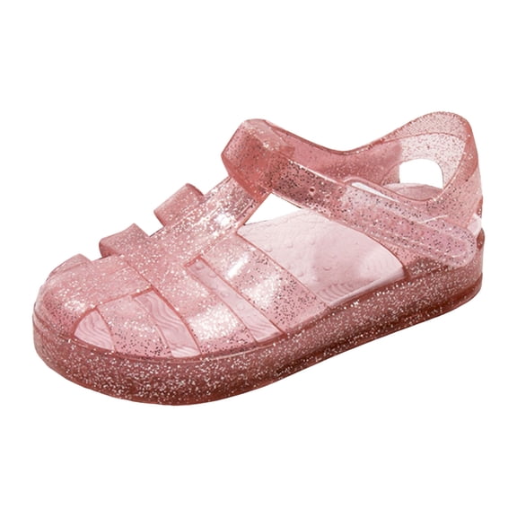 Nwiuh Jelly Sandals for Girls,Closed Toe Princess Summer Dress Shoes Fisherman Gladiator Water Beach Flat Sandals for Toddler/Little Kid/Big Kid