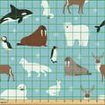 thumbnail image 2 of Ambesonne Animal Theme Fabric by the Yard Upholstery, Arctic Seal Polar Bear, 3 Yards, Pale Sky Blue Dark Rust, 2 of 5