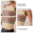 thumbnail image 3 of Camiseta sin mangas para mujer, diseño colorido, cuello halter, espalda descubierta, corbata, camiseta sin mangas para cita de viaje, 3 of 4