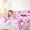 thumbnail image 4 of jejeloiu Pink Disco Cowgirl 7-Piece Twin Bedding Sets Kids,Girly Western Pattern Bedding Comforter Set,Reversible, 4 of 7