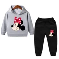 thumbnail image 3 of Conjunto de 2 piezas de ropa de Disney para niñas, primavera y otoño, con estampado de Minnie, sudaderas con capucha y pantalones deportivos para niñas pequeñas, 3 of 5