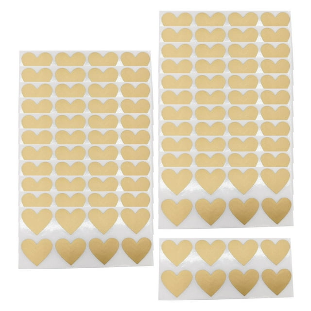 300 pegatinas autoadhesivas de corazón de 25 mm x 28 mm para despedidas de soltera, marketing empresarial Dorado