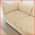 thumbnail image 2 of 2-Seat Chenille Loveseat with Pull-Out Storage – Modern Nordic Style for Small Living Rooms, Wheat Color, 2 of 20