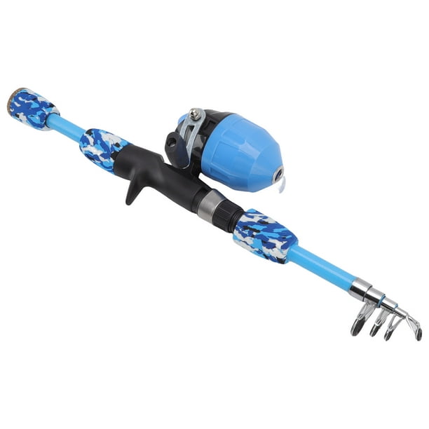 Kids Fishing Rod Reel Combo, Multipurpose Blue Kids Fishing Pole Set  Flexible Safe Retractable For 3 To 15 Years Old
