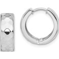thumbnail image 1 of Sterling Silver Rhodium Polished Patterned Hinged Hoop Earrings (15 X 15) Made In Turkey qe8509, 1 of 5
