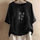 thumbnail image 1 of Fiudx Camisas para Mujer Camiseta Estampada a La Moda para Mujer, Blusa de Manga Corta, Tops Informales con Cuello Redondo, 1 of 4