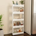 thumbnail image 6 of Lavish Home 5-Tier Slim Rolling Storage Cart with Wheels (White), 6 of 6