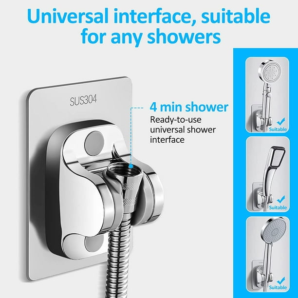 Support de douche sans perçage Colle 3m - Support de pomme de douche  universel, réglable (45), Support de douche à main mural Charge jusqu'à 18  kg, pour salle de bain