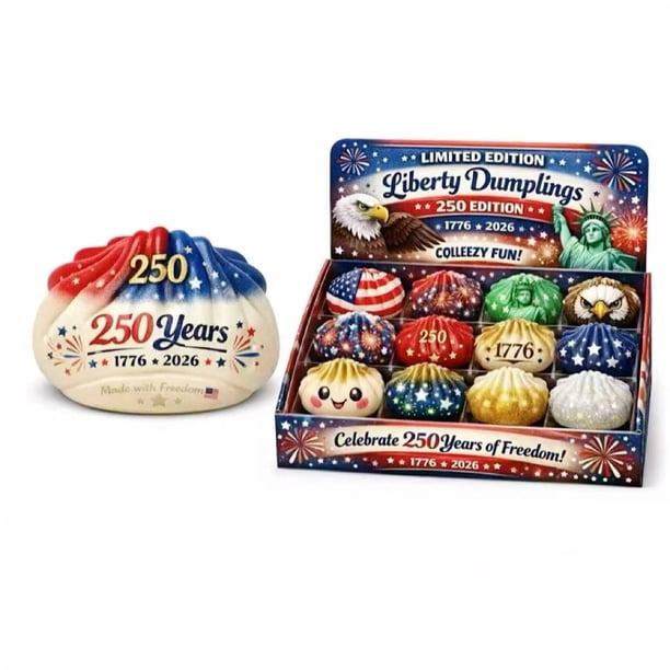 Independence Day Dumpling Squishy Toys, Gaint Dumpling Squishy Mystery Box, Colorful Squishies Dumplings Stress Balls Toy, Stocking Stuffers with Food Steamer Stretchy Desk Toy