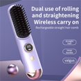 thumbnail image 5 of Cordless Hair Straightening Brush with LCD Display, USB Rechargeable 4 Temperature Settings, Portable Wireless Straightener Comb for All Hair Types Women Travel Home Styling Tool，Pink, 5 of 5